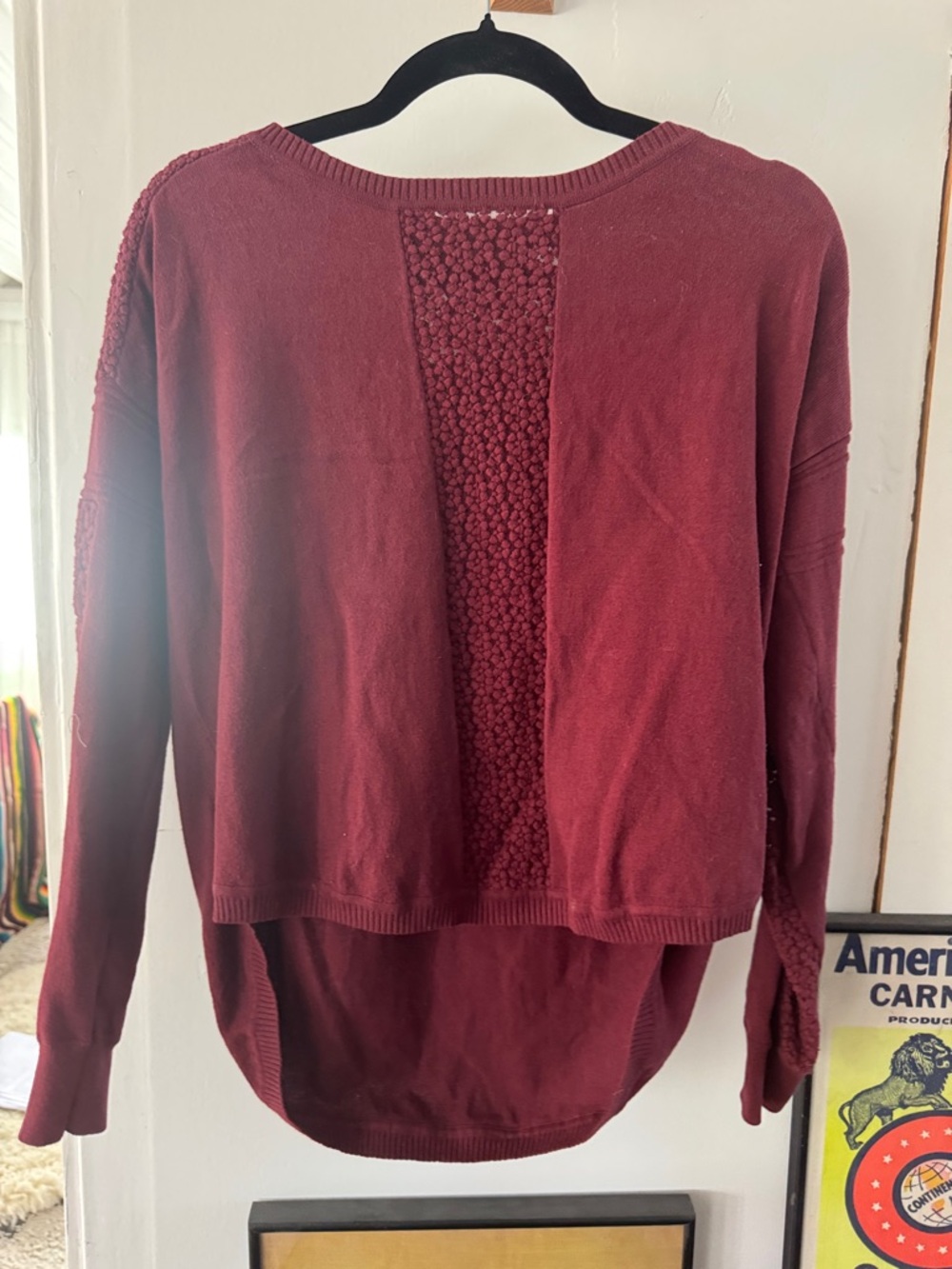 French Connection Mozart Popcorn Pink cotton Crochet-Panel Sweater Berry Blush
